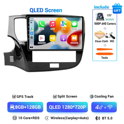 Android 14 CarPlay Auto Car Radio For Mitsubishi Outlander 3 III GF0W GG0W 2018 2019 2020 2021 Multimidia Video Player Stereo 4G