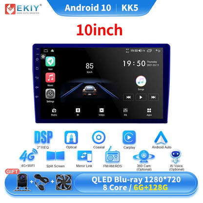 EKIY KK5 2 Din Android 7 9 10 in Car Multimedia Video Player Universal Stereo Radio GPS For Volkswagen Nissan Hyundai Kia Toyota