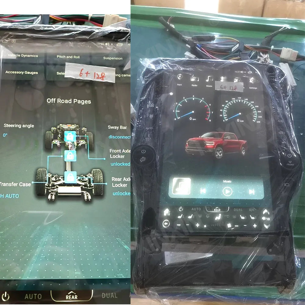Android 13 Car Multimedia Radio Vertical Screen GPS Navigation For Dodge RAM 2018-2022 Car Radio Auto Stereo 4G WiFi Head Unit