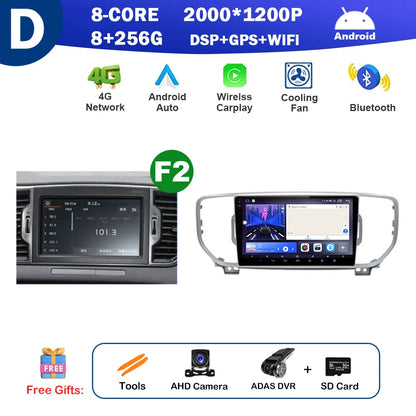 9 inch for KIA Sportage 4 QL 2016 2017 2018 Android Auto Navigation GPS Split Screen Wireless Carplay DSP Stereo Bluetooth WiFi