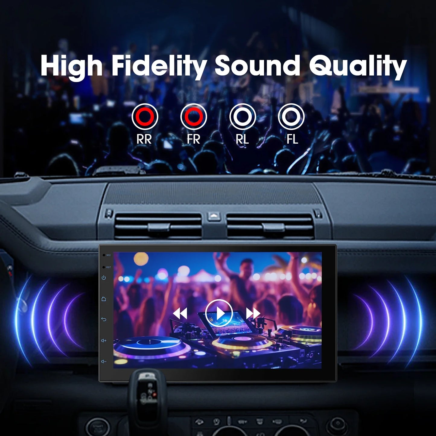 7" Double Din Car Stereo with Wireless CarPlay & Android Auto, Car Radio with BT 4.1/Backup Camera/Mirror Link/GPS/WiFi/FM/AM