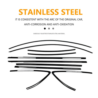 Black Car Window Decorative Strip Glass Chrome-plated Strip Decorative Panel Suitable For Infiniti Q60 2015-2020