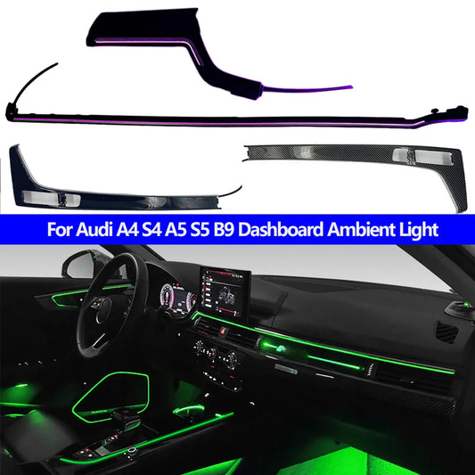 For Audi A4 S4 A5 S5 B9 Dashboard Ambient Light Dashboard LED strip Decorative Light Passenger Neon LED Lamp Center Console