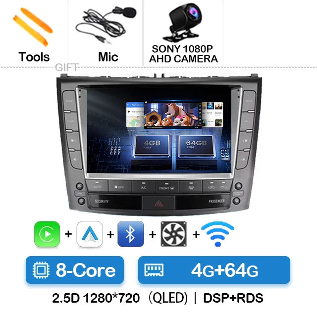 Android 14 Car Radio For Lexus IS250 IS300 XE20 IS220 IS350 2005 - 2012 Multimedia Video Player NAVI GPS 4G WIFI Carplay Auto BT