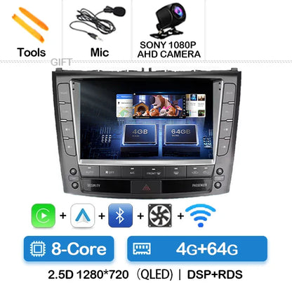 Android 14 Car Radio For Lexus IS250 IS300 XE20 IS220 IS350 2005 - 2012 Multimedia Video Player NAVI GPS 4G WIFI Carplay Auto BT