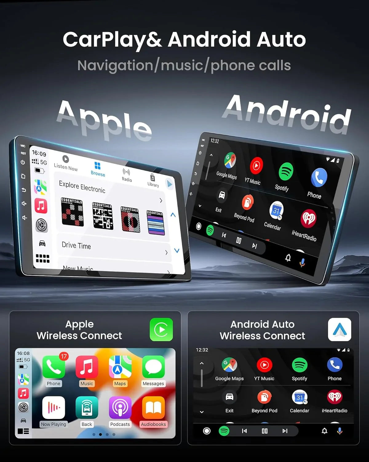 Android 14 Carplay Car Radio For Chrysler Grand Voyager 5 For Dodge Grand Caravan 2008 2011-2020 GPS Multimedia Stereo Head Unit