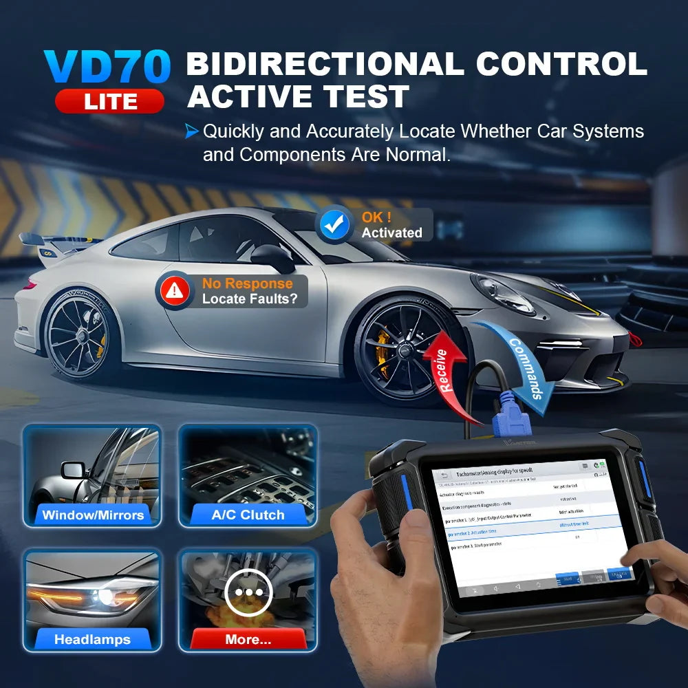 VDIAGTOOL VD70lite VD70 All System Car diagnostic Tools Automotive Bidirectional Scanner Lifetime Free Update Key Programmer