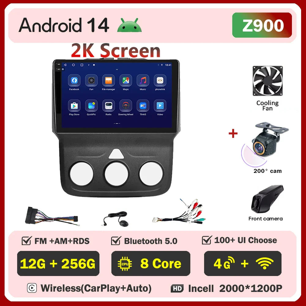 For Dodge Ram 1500 2500 3500 (2013-2019) Carplay Auto Screen Wireless Android Auto Car Intelligent Systems AutoMotive 8 Core DSP