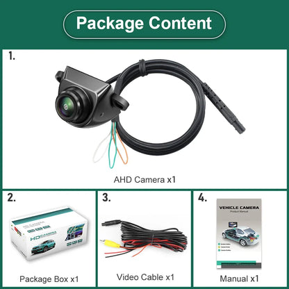 GreenYi 360° Adjustable AHD1080P Car Rear View Camera Mini Side/Front/Backup 170° Fisheye Vehicle Night Vision Reverse Universal