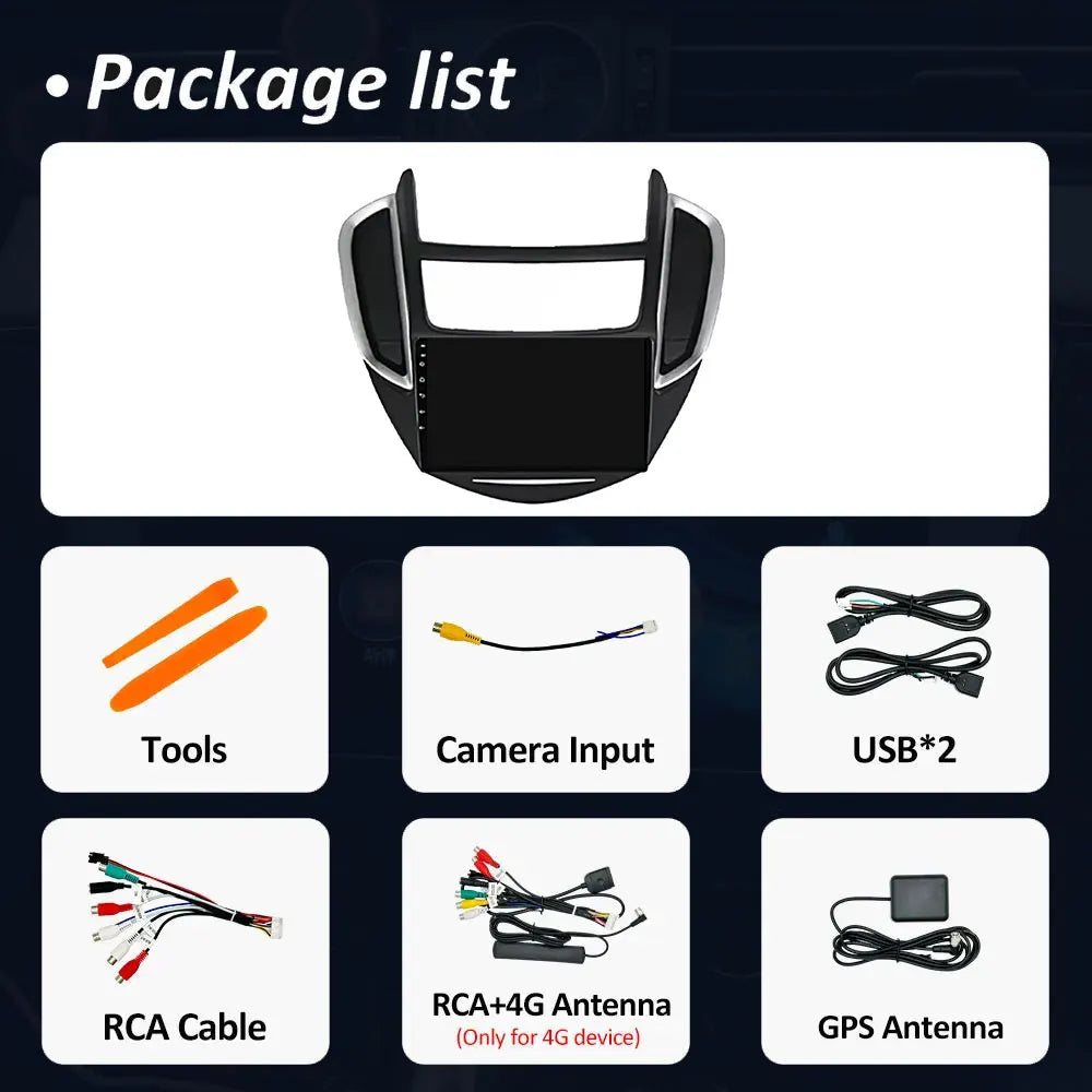 Android OS Car Radio Multimedia Stereo Player WiFi GPS Navigation Video For Chevrolet TRAX 2014 - 2016 Wireless Carplay 4G