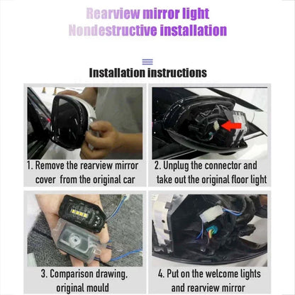 For Mercedes Benz W213 W205 W222 N293 X247 W253 C E S Class EQC GLB GLC  Car Rearview Mirror Led Welcome Light Ghost Glass Lamp