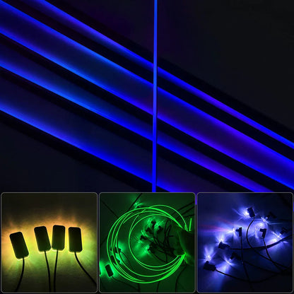 18 In 1 Car LED Ambient Light Interior Lighting RGB Neon Acrylic Strip Backlight Accessories For Auto Decoration Atmosphere Lamp