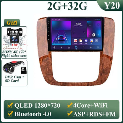 Android 14 Car For GMC Yukon Chevrolet Tahoe Suburban 2008-2012 GPS Navigation Multimedia Player Stereo Head Unit QLED Screen