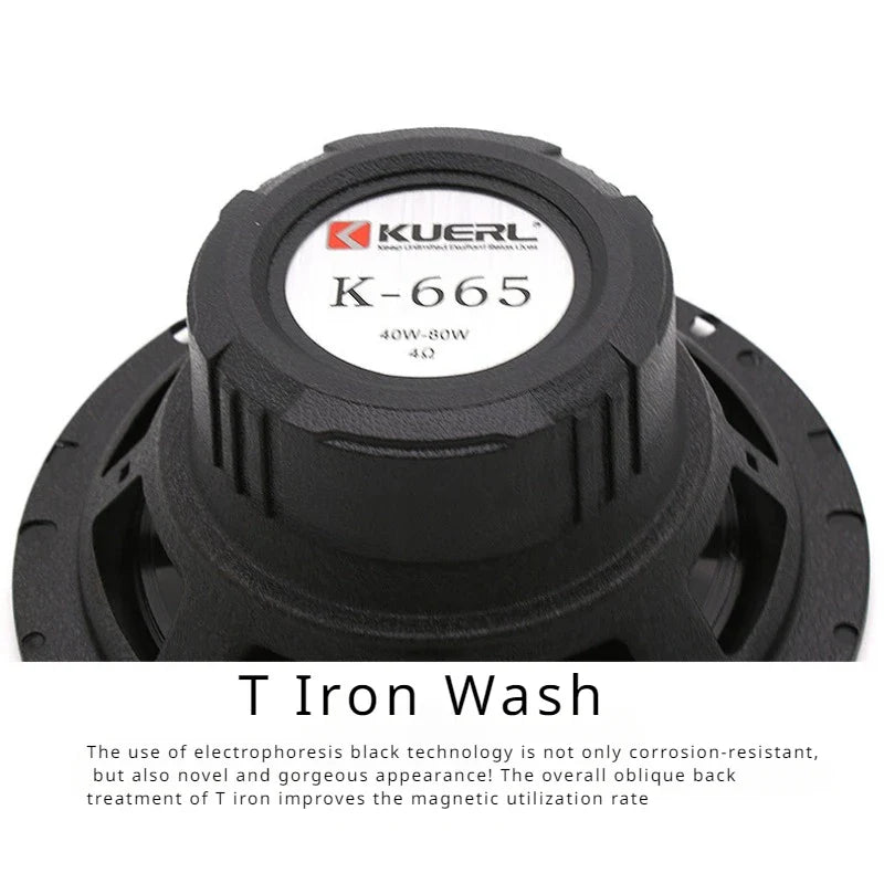 2 Way Car Audio Speaker 12v Max 120W Car Component Speaker 6.5 Inch Sound System Car Door Speaker Set
