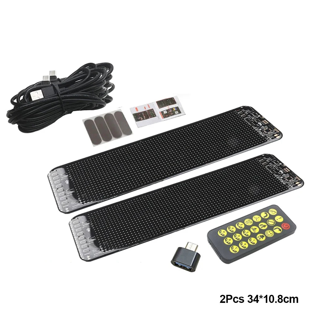 1/2PCS Demon Eyes Car Soft Screen LED Pixel Panel Light DIY Programmable Flexible Decoraive Light For Car Truck Board Windshield