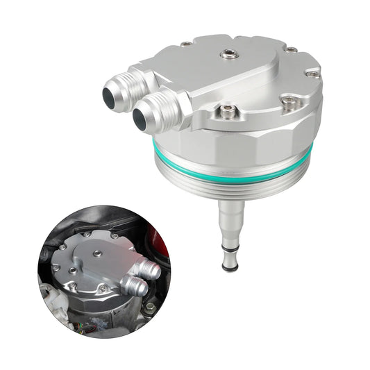 BEVINSEE Oil Filter Cap With Oil Cooler Fittings And 2 Sensor Ports For BMW M52 M54 M56 E36 E46 E39 E60 E61 X3 E83 X5 E53 Z3 Z4