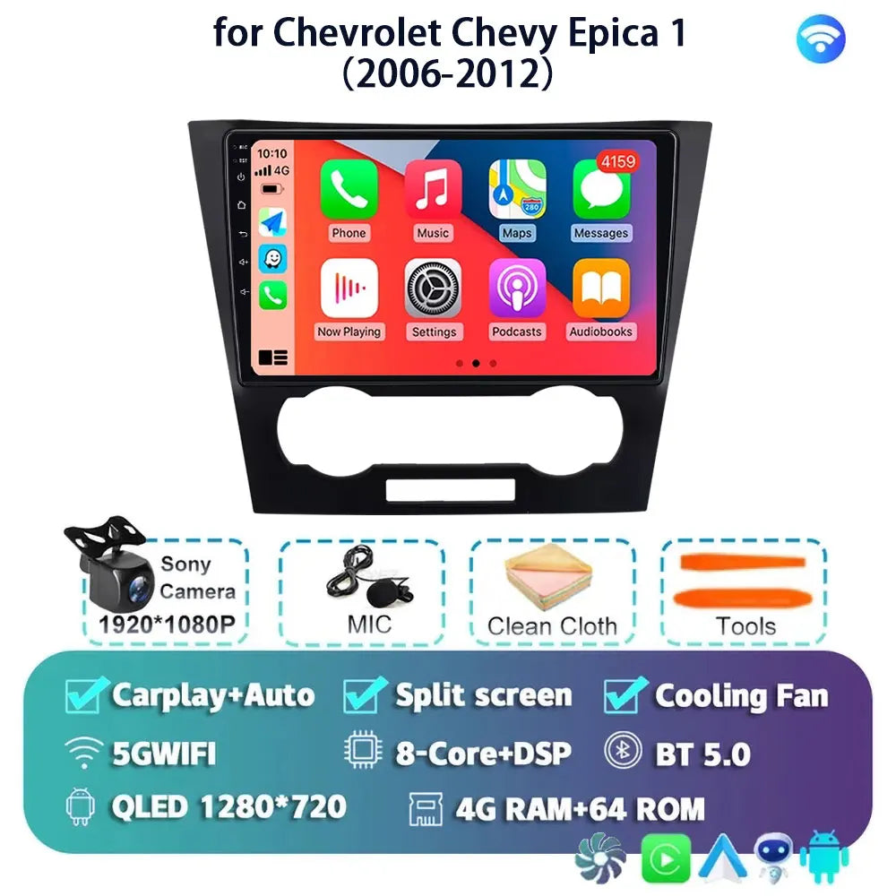 Android 14 Carplay Auto For Chevrolet Epica 1 2006 2007 2008 - 2012 Car Radio GPS Multimedia 2 Din Stereo Head Unit Player Video