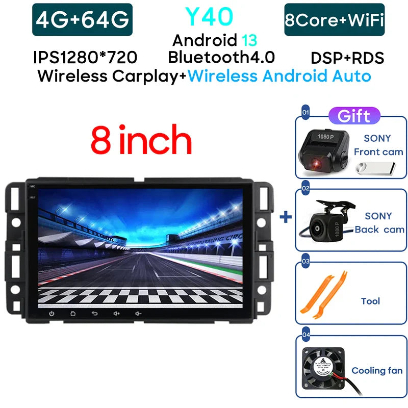 Car Radio Carplay Android Player For Chevrolet Silverado Impala GMC Yukon Acadia Sierra Navigation GPS 5G Wifi Video No 2din DVD