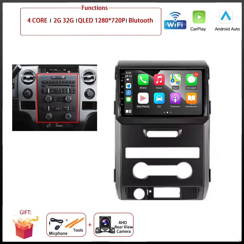 For Ford F150 P415 Raptor 2008 - 2014 Car FM/AM DSP 4G Android OS Carplay Auto WIFI  Radio Stereo Multimedia Player 2din BT 5.0