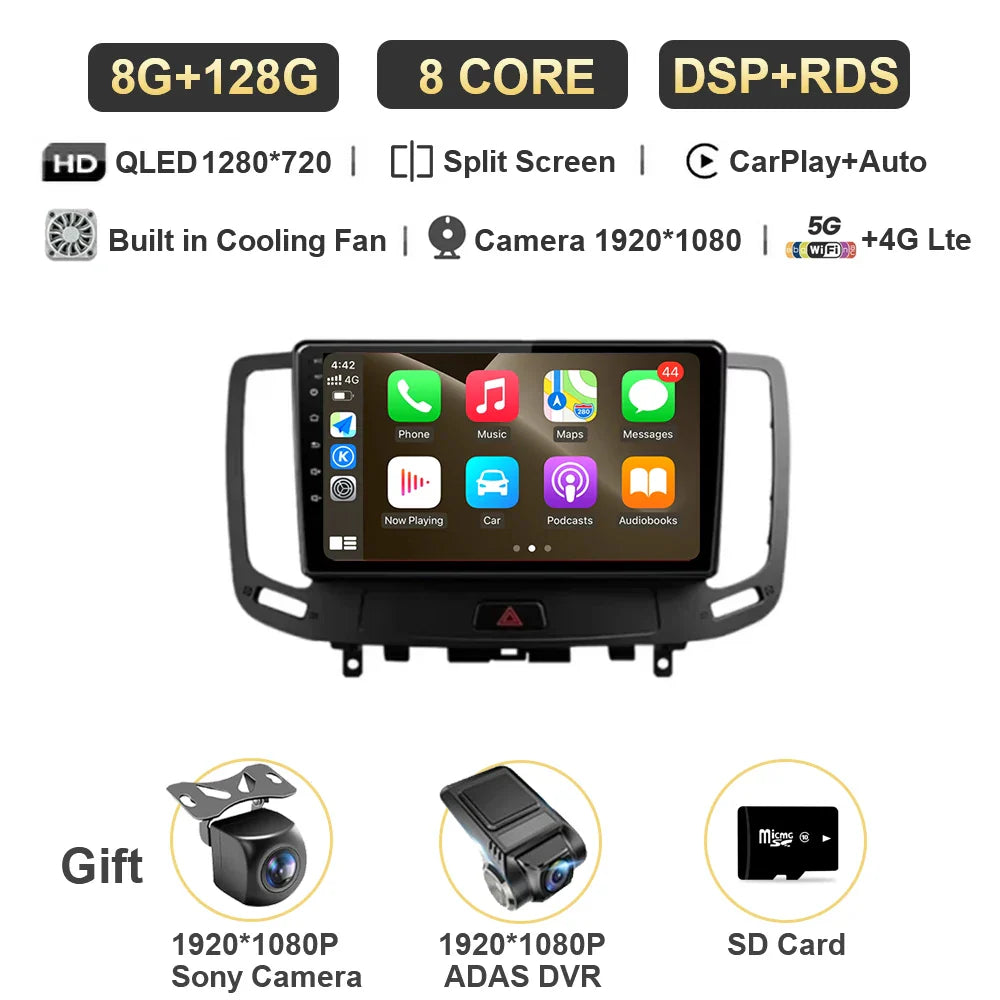 12G+256G  For Infiniti  G4 G25 G35 G37 2006 - 2013 Car Radio Multimedia Video Player Navigation GPS Android Carplay No 2 Din DVD