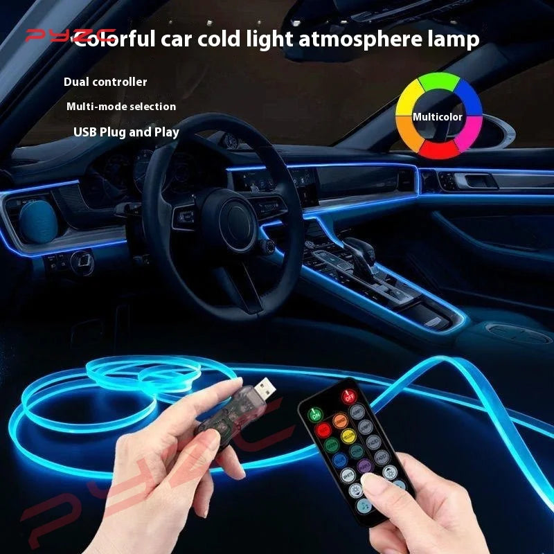 For Honda BREEZE Car Interior Mood Ambient Light RGB 64-Color LED Smart Remote Control Atmosphere Lamp Energy Saving Kit