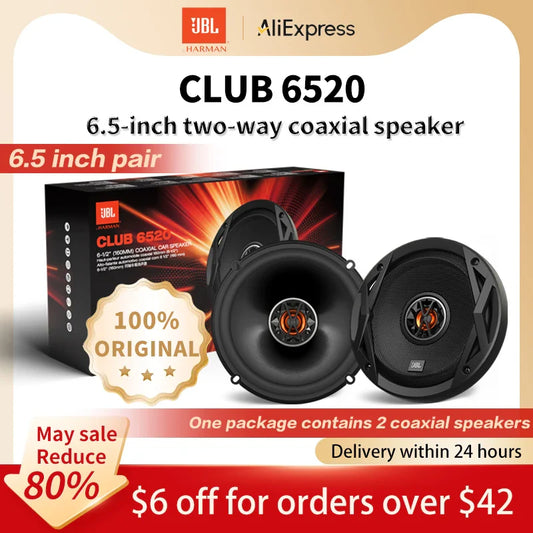 JBL Car Audio Speaker 6.5 "coaxial speaker 150W Real power no false power Door 2 way full frequency speaker Stereo subwoofer