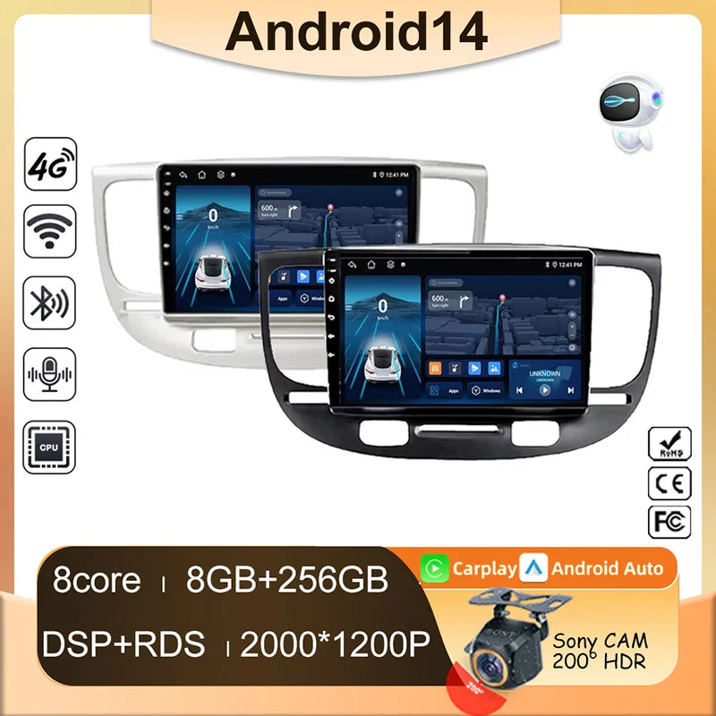 Android 2 din For Kia RIO 2 2005 - 2011 Car Radio Multimedia GPS Navigation Player Auto NO 2din DVD Screen Carplay Stereo WIFI