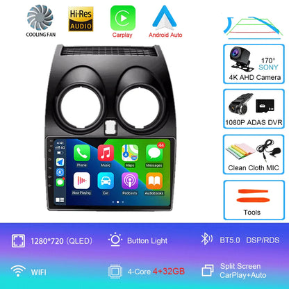 Android 14 2 DIN untuk Nissan Qashqai 1 J10 2006-2014 Radio Mobil Navigasi Pemutar Multimedia DVD Carplay Stereo Speaker Unit Ke