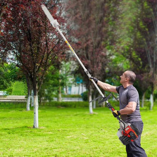 52cc Hedge Strimmer Gasoline 2Stroke Brush Cutter Grass Wacker Weed Eater Lawn Mower Yard Pruner 10 In 1 power tools
