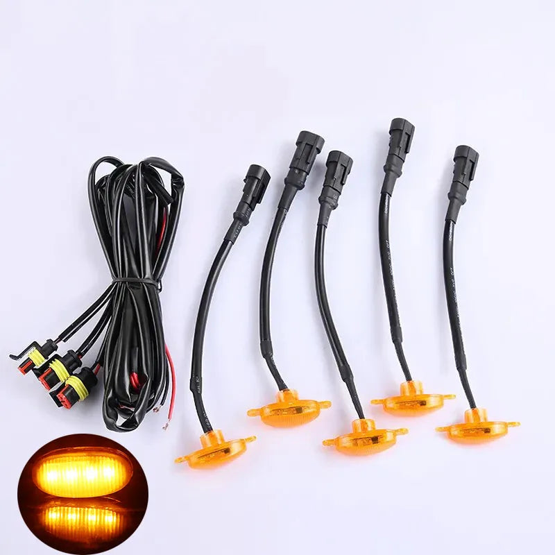 5X For Honda Civic Hatchback 2020-2021 Grille LED Light Raptor Style Cover