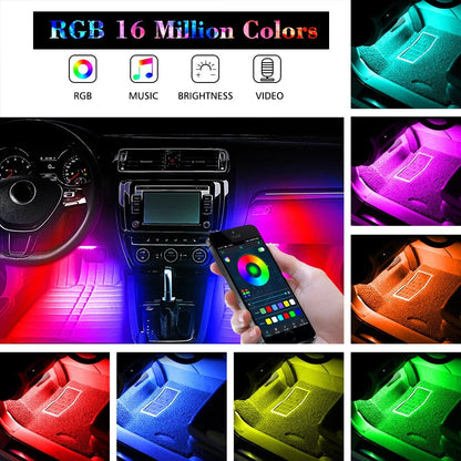 Car Interior Lights Neon Atmosphere RGB LED Strip Bar Car Decorative Lighting Lamp Remote / APP Control Ambient Atmosphere Auto