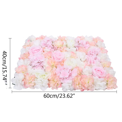 Romantic Silk Flower Wall Panel for Wedding and Event Decor, 60x40cm, Easy to Mount, Ideal for Backgrounds, Candy Walls, and