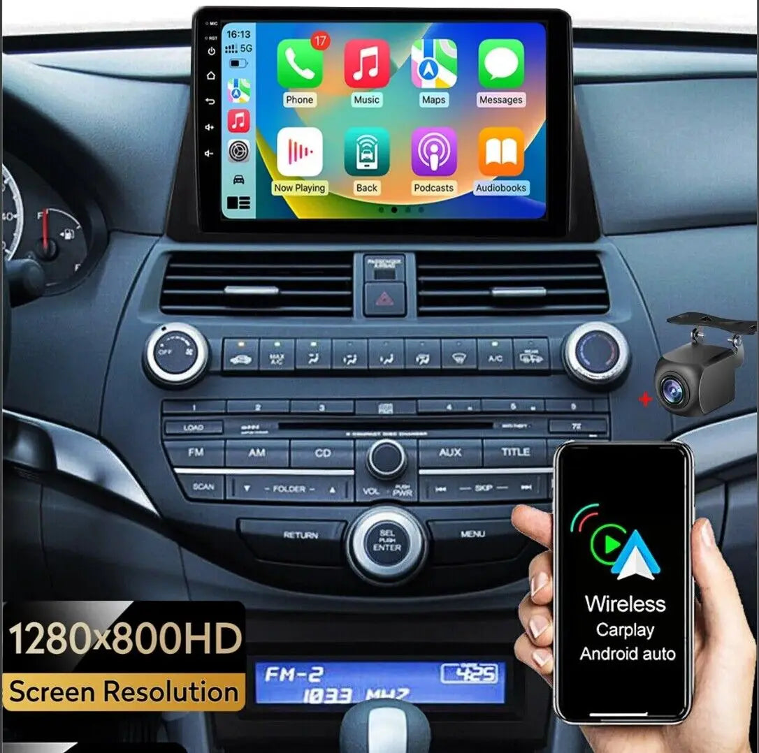 10Inch 4G + 64GB Car Stereo Radio Car-play GPS Navigation Audio player Compatible for Honda Accord 8th 2008-2013 Android 13.0