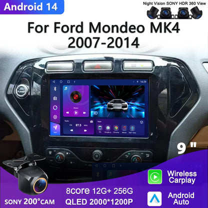 Autostereo 14 For Ford Mondeo MK4 2007-2014 Car Multimedia Video Player GPS Navigation Radio Android 13 Auto Carplay No 2Din DVD