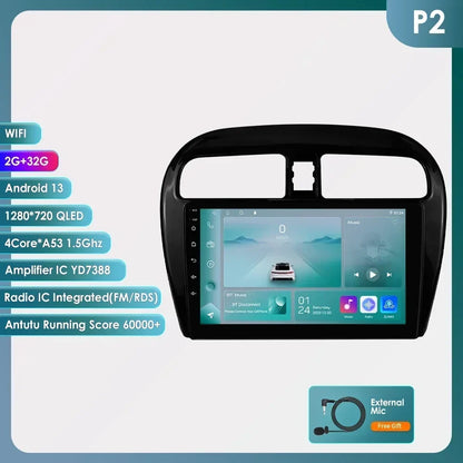 Hizpo Carplay 4G 360 Camera Android Car Radio for Mitsubishi Mirage 2012-2023 Space Star Dodge Attitude Video GPS 2din Autoradio