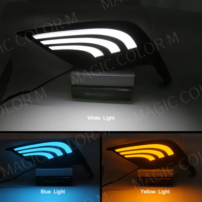 For Toyota Camry SE 2021 2022 DRL Daytime Running Lamp Fog Light Dual Turn Signal Waterproof Switch 3 Colors White Yellow Blue