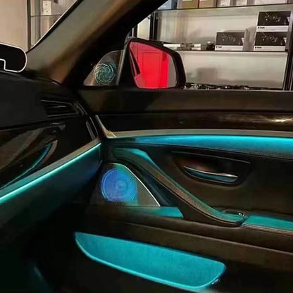 For BMW 5 Series 2010-2017 F10 F11 F18 Horn LED Ambient Light Front and Rear Iluminate Speaker Cover 4 pcs Kit