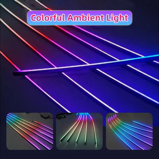 18-in-1 128 colorful RGB Symphony Car Ambient Interior LED Universal Multiple Modes Decoration Atmosphere Lights  App Control