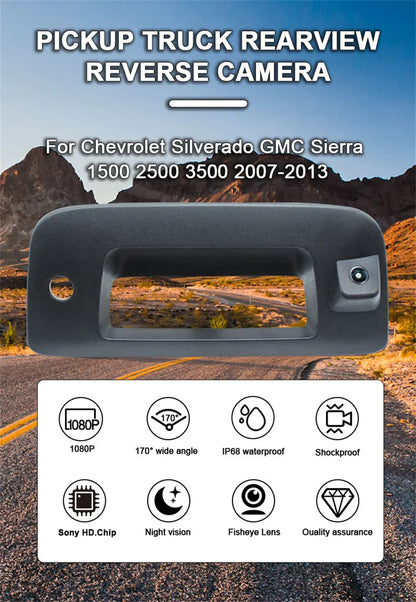 For Chevrolet Silverado GMC Sierra 1500 2500 3500 2007-2013 Pickup Trunk Handle Camera 170°AHD 1920x1080P Car Rear View Camera