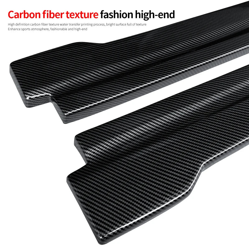 For Infiniti Q50 2013-2022 Car Side Skirt Extension Body Apron Lip Splitters Winglet Lateral Shovel Carbon Look ABS Accessories