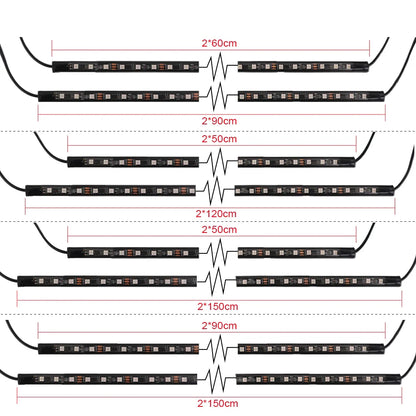 Neon LED RGB Car Underglow Bottom Light Remote/APP Control Flexible Waterproof LED Strip Car Underbody Light Decorative Lamp 12V