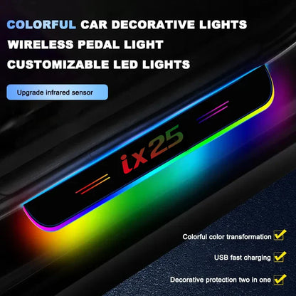 Car Pedal Led Lights For Hyundai I30 Ix35 I20 Accent I40 I10 Tucson Ix25 Santa-Fe Creta Elantra Ioniq Accessories Welcome Lamp