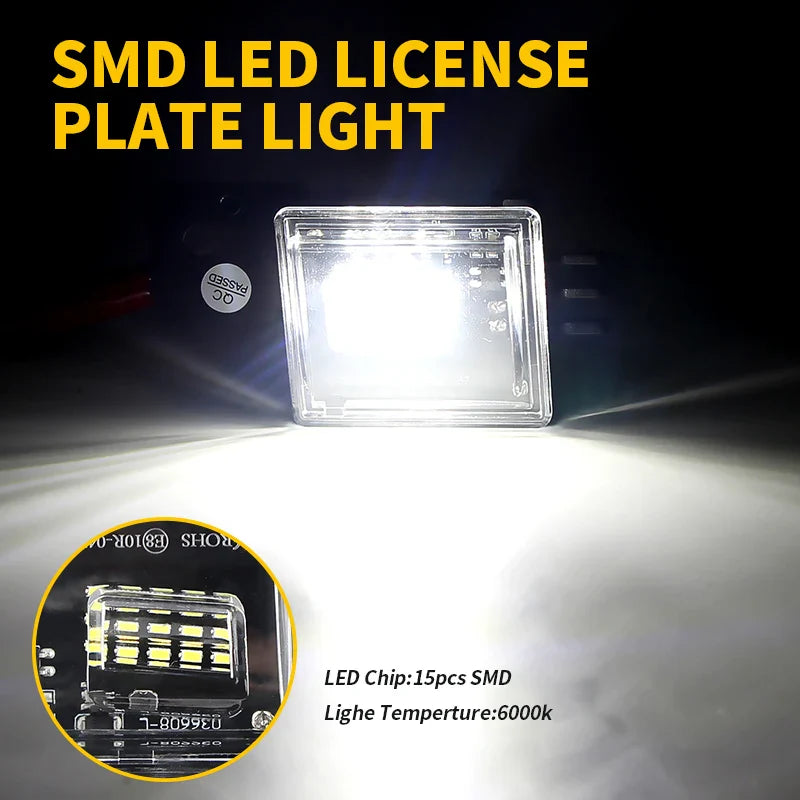 2PCS For Silverado GMC Sierra 1500 LD 2500HD/500HD Led License Plate Light Lamp Canbus Error Free White 6000K OEM# GM2875100