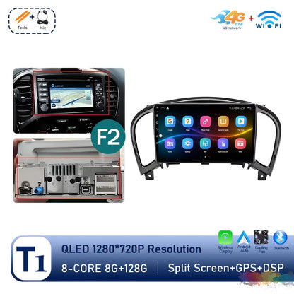 Carplay Android OS for Nissan Juke YF15 2010 - 2014 QLED Touch Screen 9 '' Car Radio Stereo Player GPS Navigation WiFi Head Unit