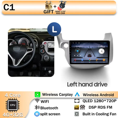Android 14 For HONDA FIT JAZZ 2008 2009 2010 2011 2012 2013 Car Stereo Radio Multimedia Wireless Carplay Android Auto GPS 4G BT