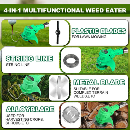 Cordless Lawn Mower Handheld Electric Grass Trimmer Adjustable Garden Tools For Tegatok Battery power tools