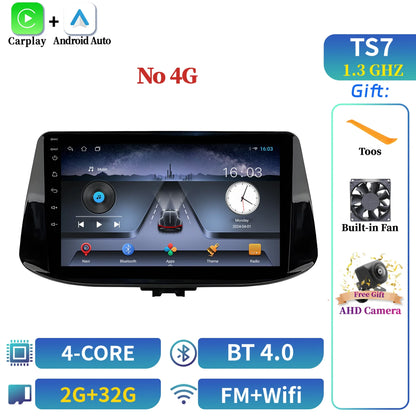 For Hyundai i30 2017 2018 CarPlay Car Radio Multimedia Player Navigation Wireless BT Carplay Android 14 Stereo 2K QLED Screen