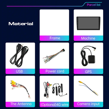 13.1" Car Radio GPS 2 din Android 11 Auto Carplay  For Nissan Hyundai KIA TOYOTA Honda Multimedia Player