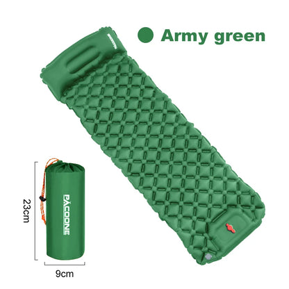 PACOONE Ultralight Outdoor Camping Sleeping Pad  Air Mat Inflatable Mattress with Pillows  Built-in Inflator Pump Travel Hiking