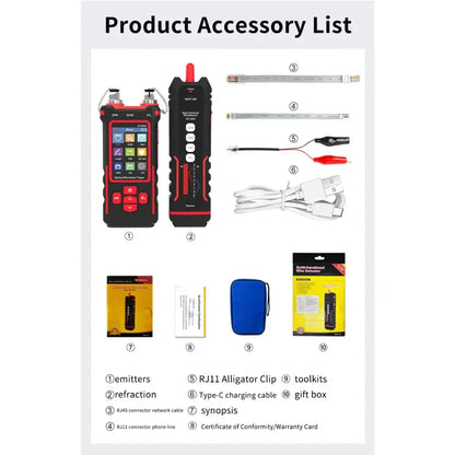 NF-859GT Line Finder Network Cable Length Breakpoint Test Red Light Power Meter Integrated Machine Multi functional Line Finder power tools